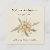 QRコードシンプルエーデルワイスフラワー スクエア名刺 (正面)