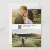 QRコードシンプルスクリプト3写真の結婚ウェブサイト セーブザデート (裏面)