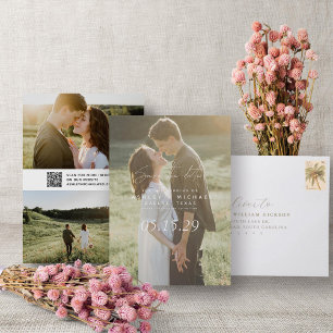QRコードシンプルスクリプト3写真の結婚ウェブサイト セーブザデート