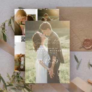 QRコードシンプルスクリプト5写真の結婚ウェブサイト セーブザデート