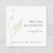 QRコードシンプルデイジーワイルドフラワー スクエア名刺 (正面)