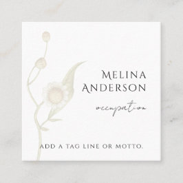 QRコードシンプルデイジーワイルドフラワー スクエア名刺