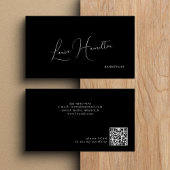 QRコードシンプルミニマリストモダンブラック 名刺