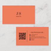QRコードシンプルモダンミニマルオレンジインスタグラム 名刺 (正面/裏面)
