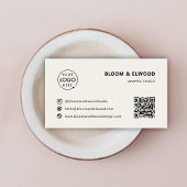 QRコードシンプルモダンミニマルニュートラル 名刺