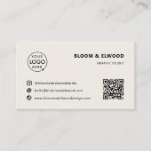 QRコードシンプルモダンミニマルニュートラル 名刺 (正面)