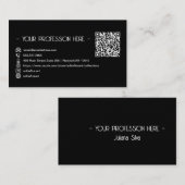 QRコードシンプルモダンミニマルブラックインスタグラム 名刺 (正面/裏面)