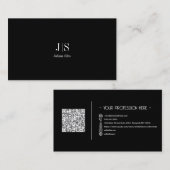 QRコードシンプルモダンミニマルブラックインスタグラム 名刺 (正面/裏面)