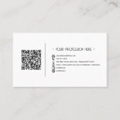 QRコードシンプルモダンミニマル白Instagram 名刺 (裏面)