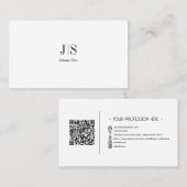 QRコードシンプルモダンミニマル白Instagram 名刺 (正面/裏面)
