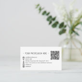 QRコードシンプルモダンミニマル白Instagram 名刺 (スタンド正面)