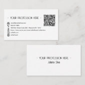 QRコードシンプルモダンミニマル白Instagram 名刺 (正面/裏面)