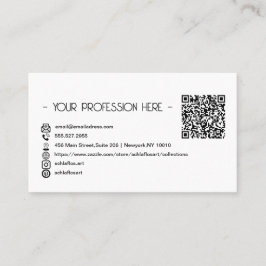 QRコードシンプルモダンミニマル白Instagram 名刺