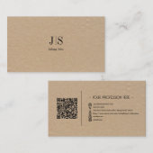 QRコードシンプルモダンミニマルBrown Instagram 名刺 (正面/裏面)