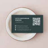 QRコードシンプルモダンミニマルGreen Instagram 名刺