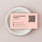 QRコードシンプルモダンミニマルPink Instagram 名刺