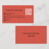 QRコードシンプルモダンミニマルRed Instagram 名刺 (正面/裏面)