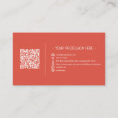QRコードシンプルモダンミニマルRed Instagram 名刺 (裏面)