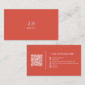 QRコードシンプルモダンミニマルRed Instagram 名刺 (正面/裏面)