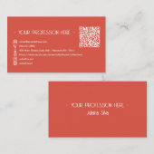 QRコードシンプルモダンミニマルRed Instagram 名刺 (正面/裏面)