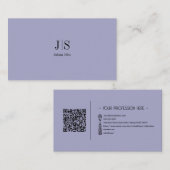 QRコードシンプルモダン紫ミニマルInstagram 名刺 (正面/裏面)