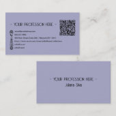 QRコードシンプルモダン紫ミニマルInstagram 名刺 (正面/裏面)