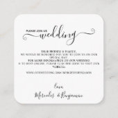 QRコードシンプルユーカリ結婚式招待状 エンクロージャーカード (裏面)