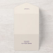 QRコードシンプルワイルドフラワーズボタニカルガーデンウェディング オールインワン招待状 (外側)