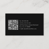 QRコードシンプル付きプレーンとブラックの名刺 名刺 (裏面)