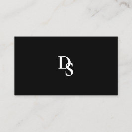 QRコードシンプル付きプロフェッショナル白黒 名刺