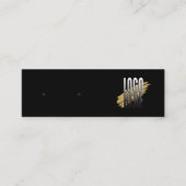 QRコードシンプル付きロゴブラックイヤリングディスプレイ スキニー名刺 (正面)