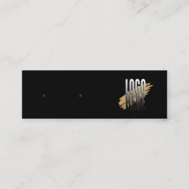 QRコードシンプル付きロゴブラックイヤリングディスプレイ スキニー名刺