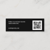 QRコードシンプル付きロゴブラックイヤリングディスプレイ スキニー名刺 (裏面)