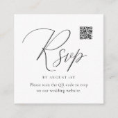 QRコードシンプル付き書道Rsvp エンクロージャーカード (正面)