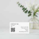 QRコードシンプル販売促進ビジネス連絡カード コーリングカード (スタンド正面)