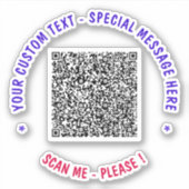 QRコードシールのスキャン情報と文字 – お使いの色 シール (正面)