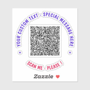 QRコードシールのスキャン情報と文字 – お使いの色 シール