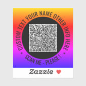 QRコードシールの例とカスタム文字 シール (シート)