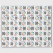 QRコードジェネレータおよびビジネスロゴのプロモモダンモ ラッピングペーパー (フラット)