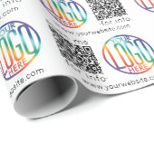 QRコードジェネレータおよびビジネスロゴのプロモモダンモ ラッピングペーパー (ロールコーナー)