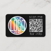 QRコードジェネレータおよびロゴモダンミニマリストブラック 名刺 (正面)