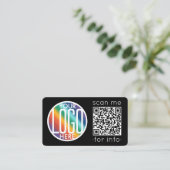 QRコードジェネレータおよびロゴモダンミニマリストブラック 名刺 (スタンド正面)