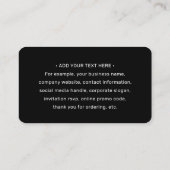 QRコードジェネレータおよびロゴモダンミニマリストブラック 名刺 (裏面)