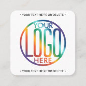 QRコードジェネレータおよびロゴモダンミニマリストホワイト スクエア名刺 (正面)