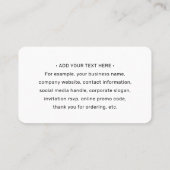 QRコードジェネレータおよびロゴモダンミニマリストホワイト 名刺 (裏面)