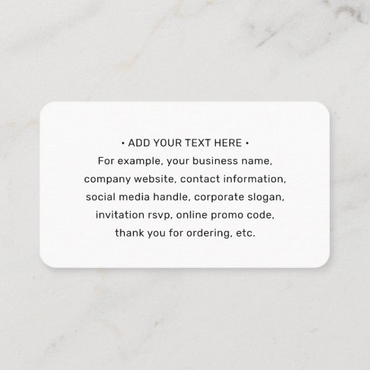 QRコードジェネレータおよびロゴモダンミニマリストホワイト 名刺 (裏面)