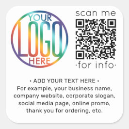 QRコードジェネレータとロゴのビジネスプロモーション スクエアシール