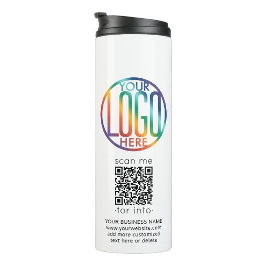QRコードジェネレータとロゴのビジネスプロモーション タンブラー (回転右)