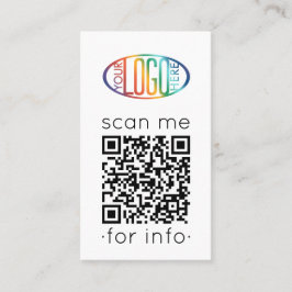 QRコードジェネレータとロゴモダン縦ミニマル線 名刺