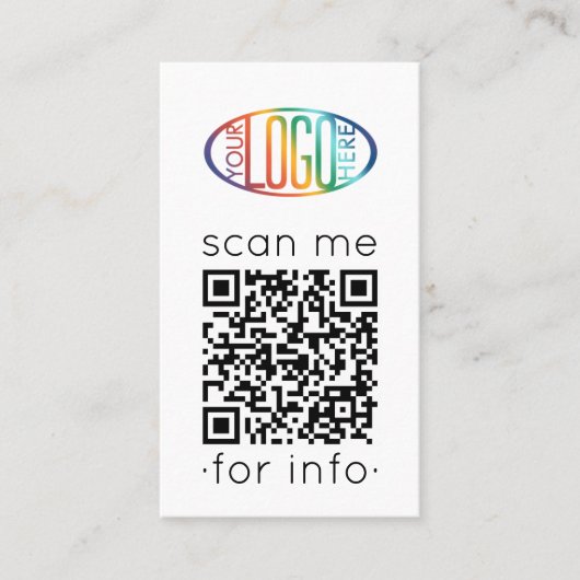 QRコードジェネレータとロゴモダン縦ミニマル線 名刺 (正面)